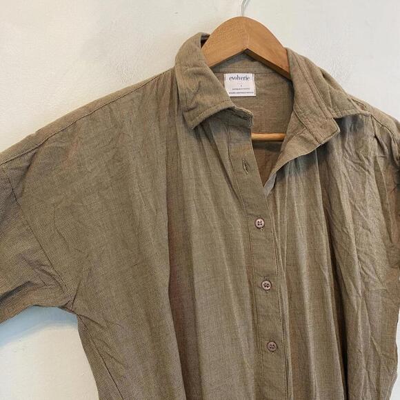 EVOLVERIE brown cotton utilitarian work wear jumpsuit - Picture 3 of 7